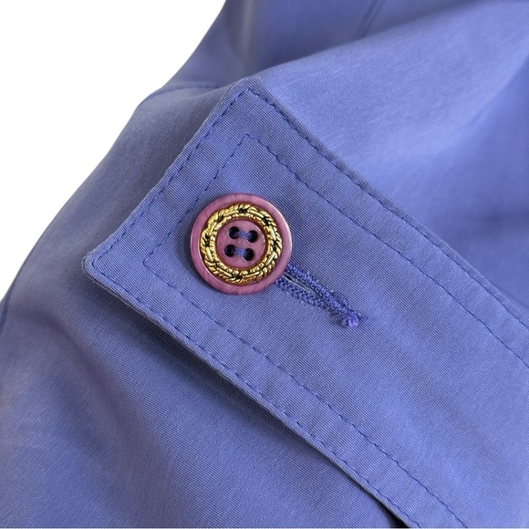 Vintage 80s Purple Trench Coat Jacket Size 14 L/XL - Picture 10 of 10